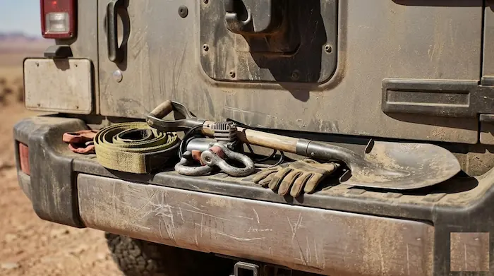 ציוד חילוץ לשטח מסודר על פגוש אחורי