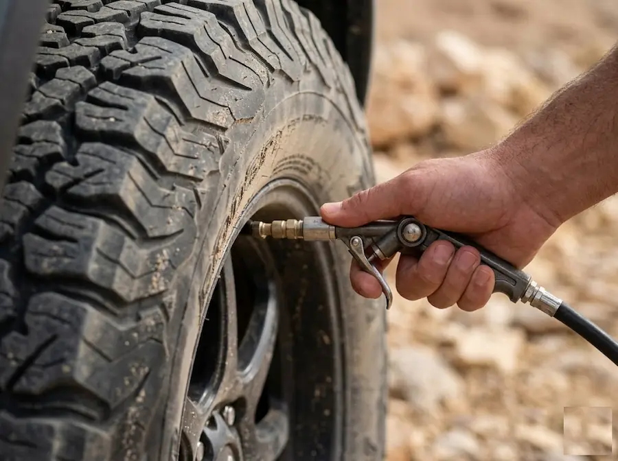 מוריד לחץ אוויר בצמיג שטח