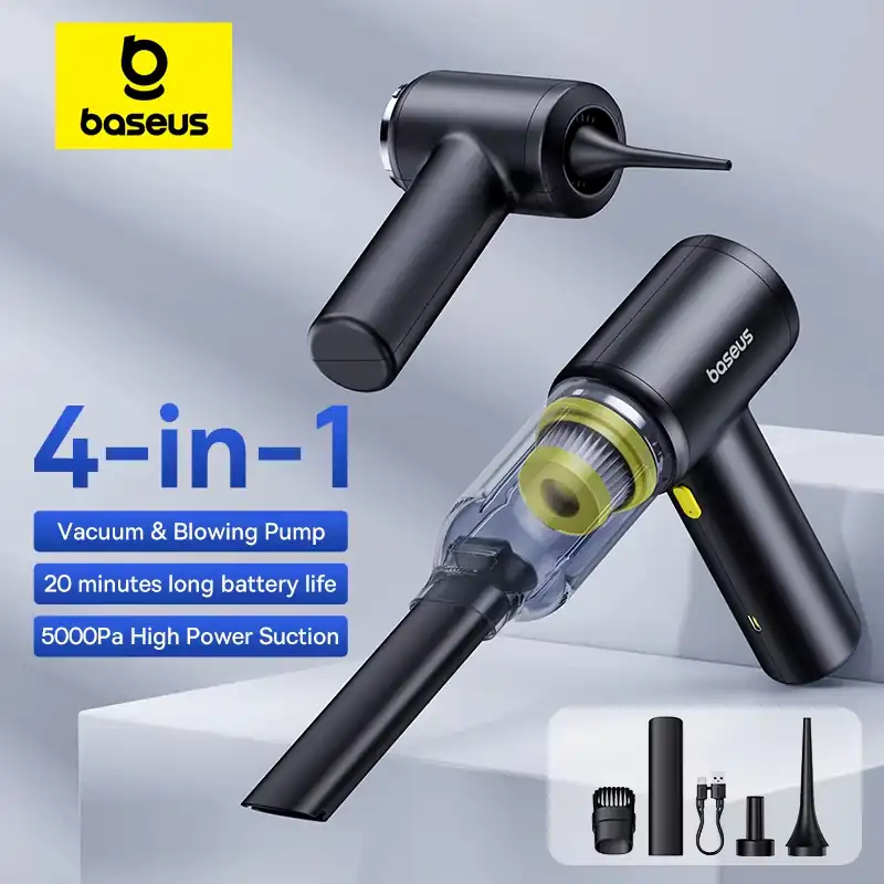 Baseus AT 4-in-1 Cordless Car Vacuum – Vacuum, Blower, Pump and Inflator