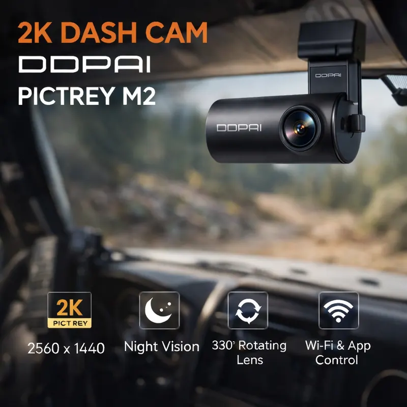 DDPAI Pictrey M2 Dash Cam – 2K with Night Vision