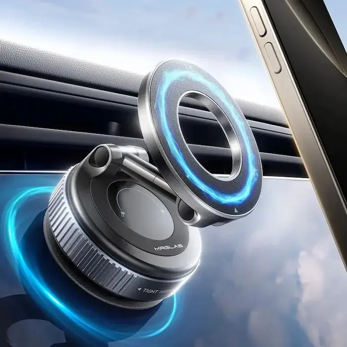 360° Magnetic Vacuum Car Mirror Phone Mount