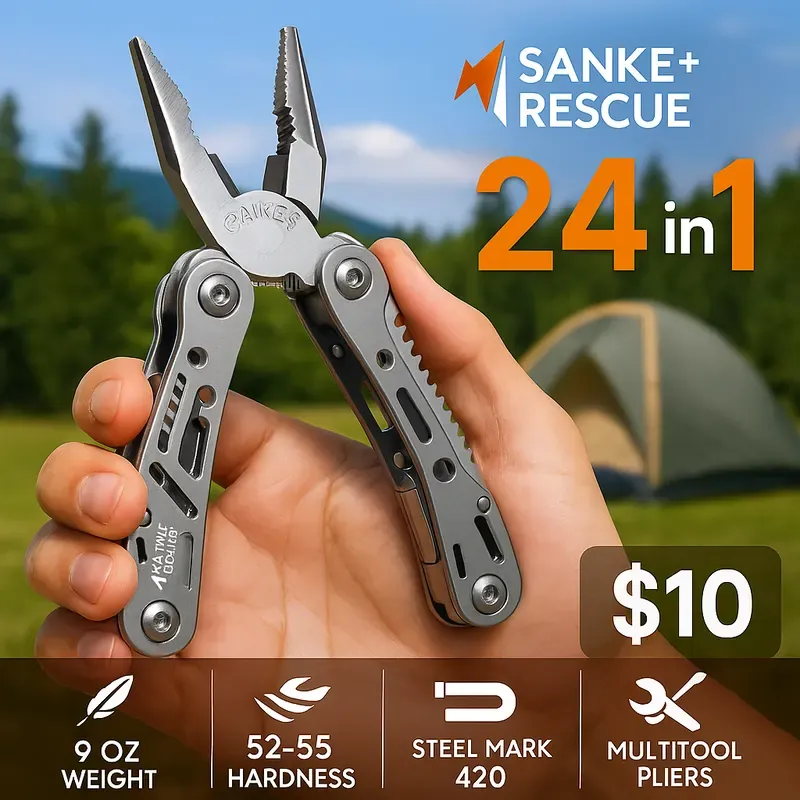 24-in-1 Survival Multitool Pliers – Stainless Steel