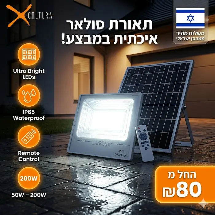 Solar Flood Light IP65 Waterproof Outdoor LED with Panel