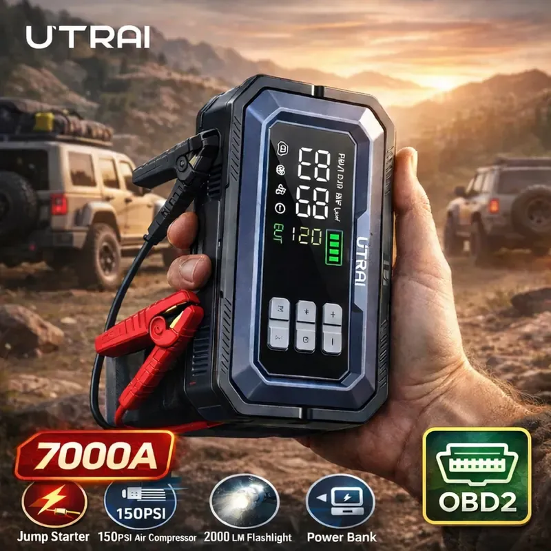 UTRAI JS-30 – 7000A Jump Starter with Air Compressor & OBD2