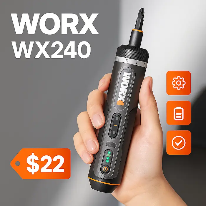 WORX WX240 Electric Screwdriver – Compact, Precise and Easy to Use